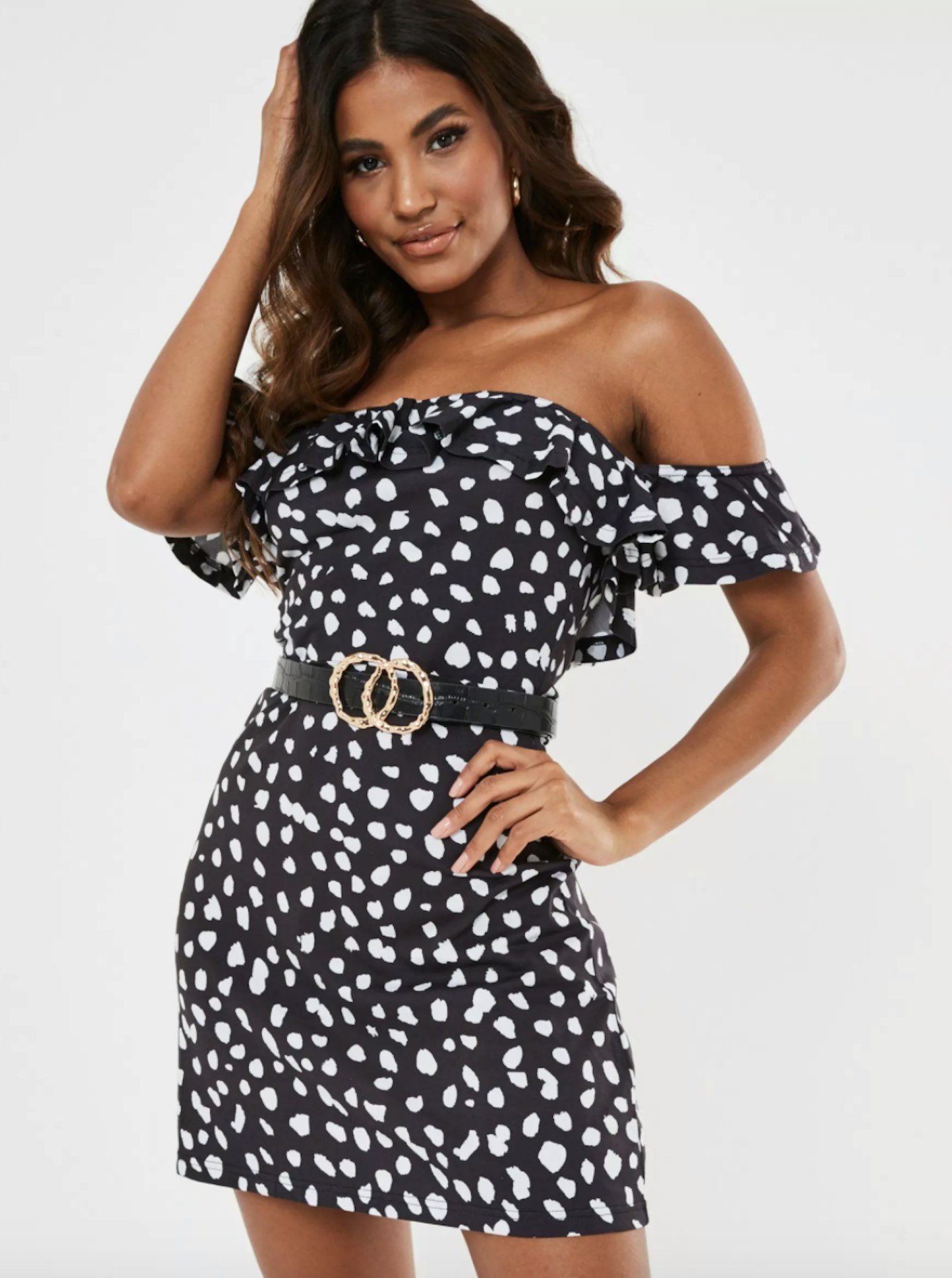 Coast maura cheap print bardot dress